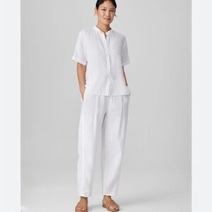 NWT Eileen Fisher Womens  Lantern Linen Pant, White XL
